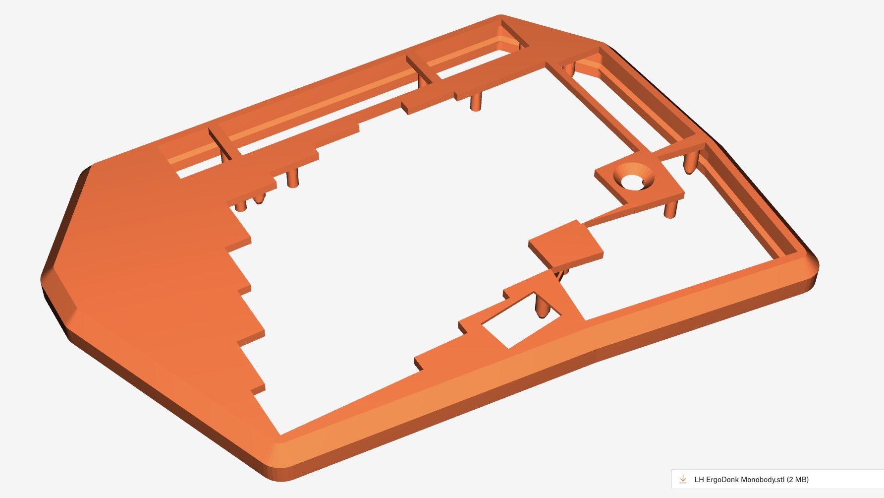 ErgoDonk Zero 3d printable monobody case